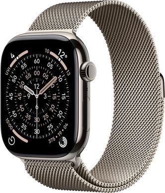 Apple Watch Series 11 GPS + Cellular 42mm Natural Tit. Case w. Natural Milanese Loop (MF8P4)