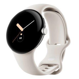 Google Pixel Watch LTE Polished Silver Case/Chalk Active Band