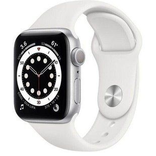 Apple Watch Series 6 GPS 44mm Silver Aluminum Case w. White Sport B. (M00D3)