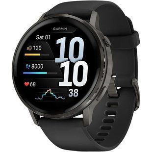Garmin Venu 4 45 mm Slate with Black Silicone Band (010-03014-00)