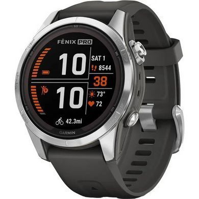 Garmin Fenix 7S Pro Solar Silver w. Graphite Band (010-02776-00/01)