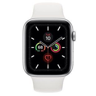 Apple Watch Series 5 GPS 40mm Silver Aluminum w. White b.- Silver Aluminum (MWV62)