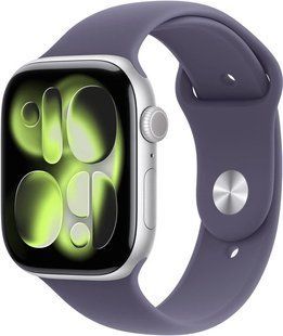 Apple Watch Series 11 GPS 46mm Silver Alu. Case w. Purple Fog S. Band - S/M (MEV94)