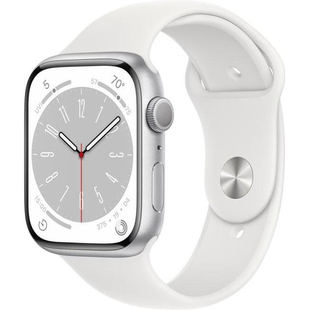 Apple Watch Series 8 GPS 45mm Silver Aluminum Case with White S. Band - S/M (MP6P3/MP6T3)