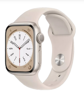 Apple Watch Series 8 GPS 45mm Starlight Aluminum Case with Starlight Sport Band (MNP23, MNUQ3)