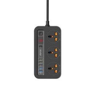 Aspor A503 Мережевий фільтр-подовжувач Auto Max (5USB/3.4A/2м)- чорний