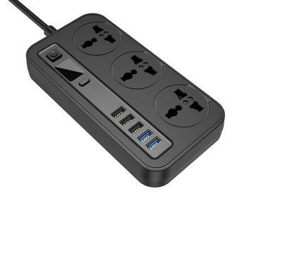 Aspor A503 Мережевий фільтр-подовжувач Auto Max (5USB/3.4A/2м)- чорний
