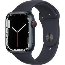 Apple Watch Series 7 GPS + Cellular 45mm Midnight Aluminum Case w. Midnight S. Band (MKJ73, MKJP3)