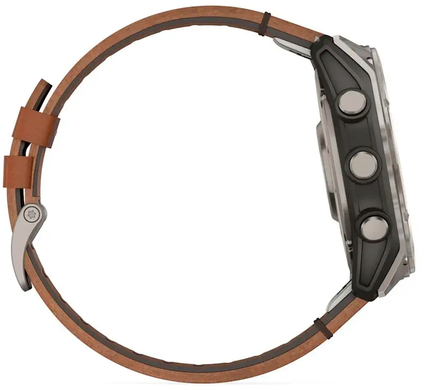 Garmin fenix 8 51mm AMOLED Sapphire Titanium with Chestnut Leather Band (010-02905-40)